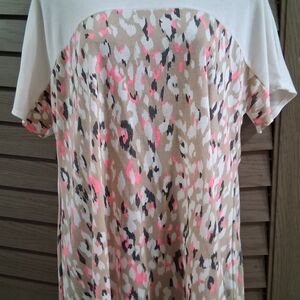 Chic Leopard Print Short Sleeve Top - Cream and Pink